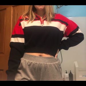 Multi-Color Crewneck with Colar